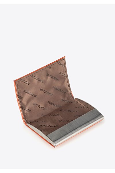 Wittchen Woman Business Card Case in Patent Leather Orange Orange Patent Leather