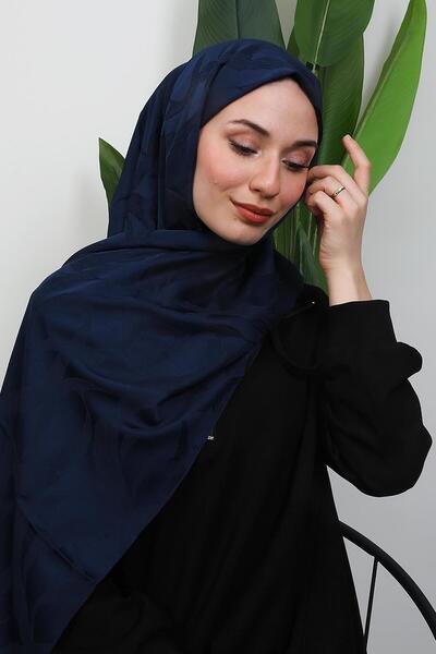 GİYZAMİLA Dina Jakar Shawl Navy Blue