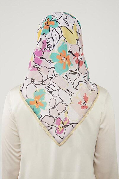 Levidor Μαλακό βαμβακερό κασκόλ με σχέδιο κίτρινο τριφύλλι