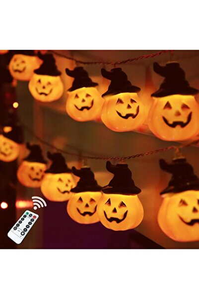 Ctoby Halloween Pumpkin String Lights with Witch Hat, 20 LED, 3M, 8 Modes, Timer