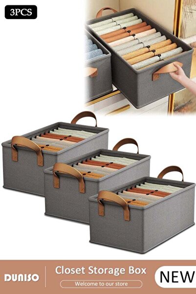 DOMEET 3pcs Wardrobe Clothes Organizer Foldable Closet Storage Organizer for Clothes Jeans Washable Closet