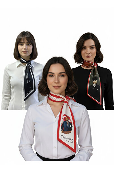 tarzınısec Ataturk Silhouette and Signature 3-Piece Set Tie / Scarf / Kerchief