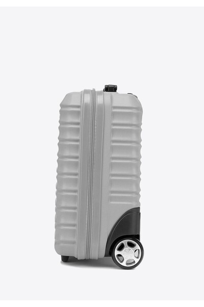 Wittchen Men's Gray ABS Ribbed Cabin Suitcase