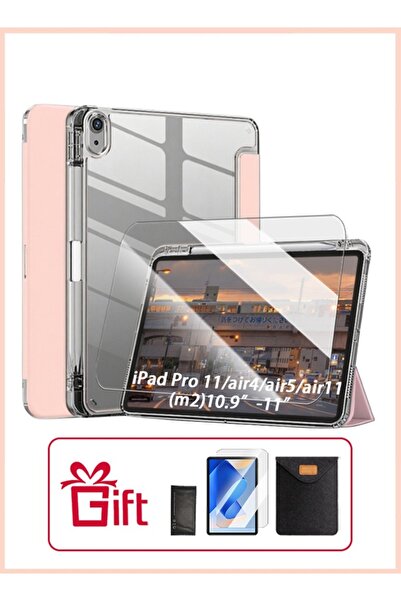 yaqeen غطاء ثلاثي الطي مقاوم للصدمات لجهاز iPad Air 11 بوصة (M2) وiPad Pro 11 بوصة (الجيل الأول/الثاني/الثالث/الرابع)