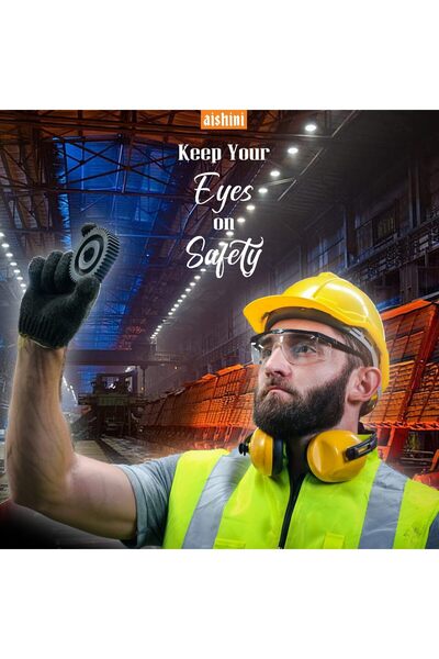 Aishini Heavy Duty Safety Glasses HVXC50 - Scratch Resistant Anti-Fog Goggles with UV Protection