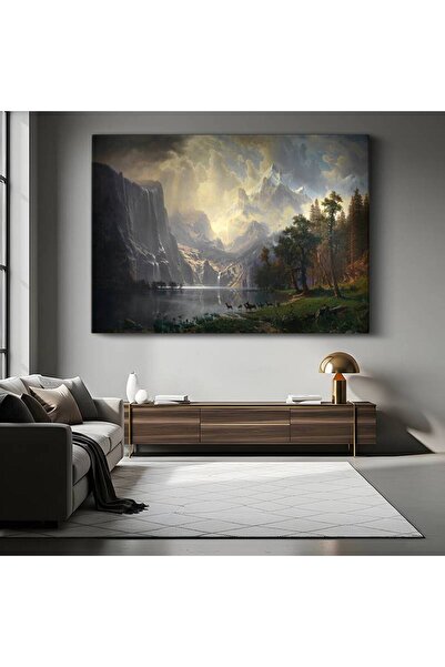 GülsenArt Albert Bierstadt Sierra Nevada Dağları Amerika Manzarası Kanvas Tab...