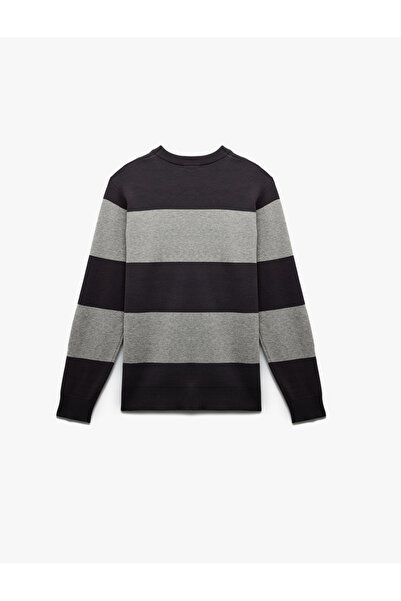 Koton Long Sleeve Crew Neck Striped Sweater