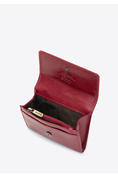 Wittchen Women's Leather RFID Wallet with Snap Closure, Red, Leather