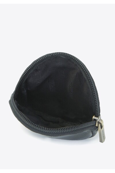 Wittchen Women's Round Leather Coin Purse, Black and Gold, Leather