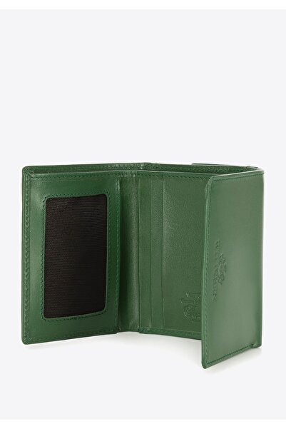 Wittchen Women's smooth leather wallet, double-sided, snap closure, green, leather