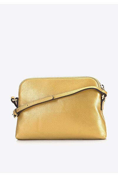 Wittchen Women's Leather Messenger Bag, Gold, Leather, Trapezoidal