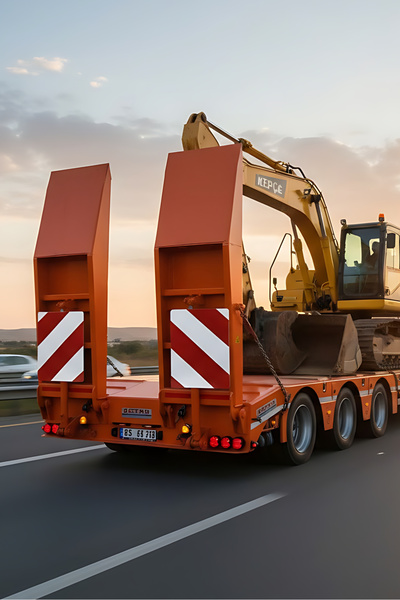 Badem10 2 Pieces 28X42 cm Red White Reflective Lowbed Load Warning Sign for Heavy Freight Lowbed