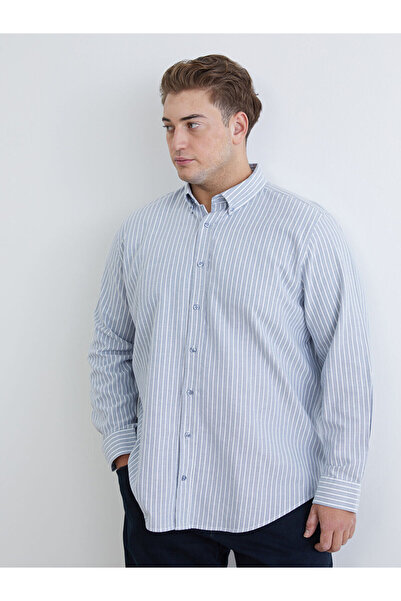 LC Waikiki Plus-size men's striped long-sleeve regular fit shirt from plus-store