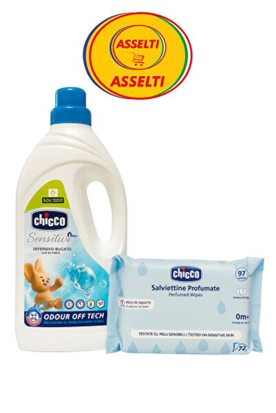 Chicco Sensitive Set – Laundry Detergent 1.5 L + Scented Wet Wipes 72 pcs