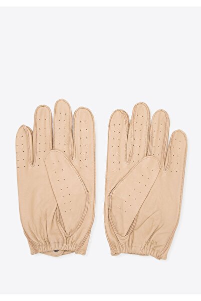 Wittchen Men's Beige Leather Driving Gloves