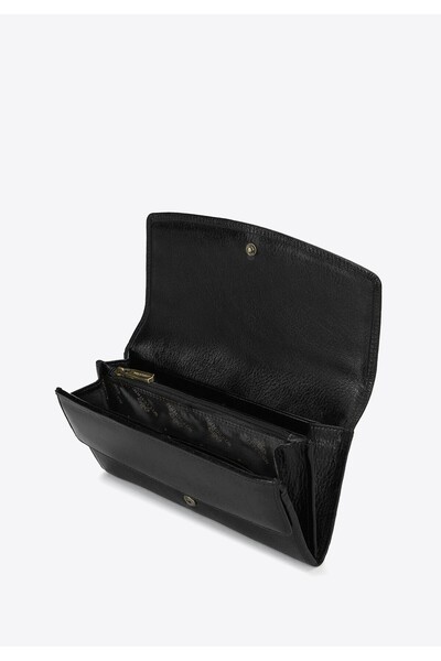 Wittchen Women's Leather Wallet with Snap Fastener Black Leather