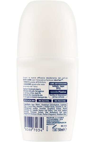 Felce Azzurra Skin Care Roll-On Deodorant 50 ml, Unisex, Fresh