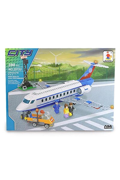 hak-iş oyuncak City Passenger Plane and Airport 390 Piece Building Block Set