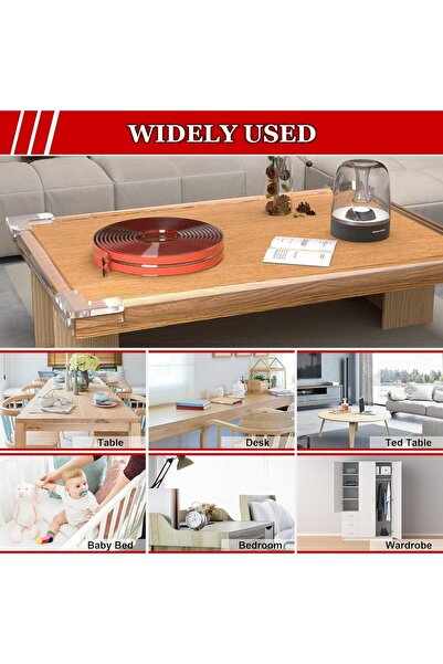 Ctoby Edge Corner Protectors - 3m Silicone Shock-Absorbing Strip with 3 Corner Guards (White)