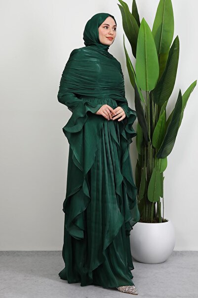 GİYZAMİLA Βραδινό φόρεμα Ebru Yoryo Σμαραγδένιο