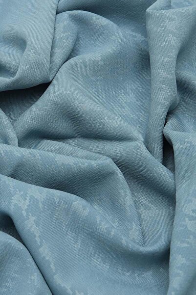 Levidor Gök Mavisi Kazayağı Desen Mood Medine İpeği Şal