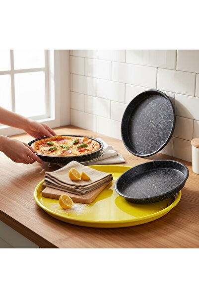 Efsun 3-Piece Pizza Tray Set - 27 cm 31 cm 35 cm Premium Pizza Chef Tray