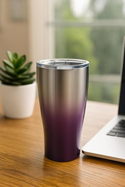 B&D Stainless Steel Double-Wall Bottle, 17 oz/500 ml, Insulated, Purple