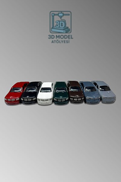 3D Model Atolyesi 1/75 Ölçekli 3D Baskı Maketler İçin Işıklı Mini Araba 5'li