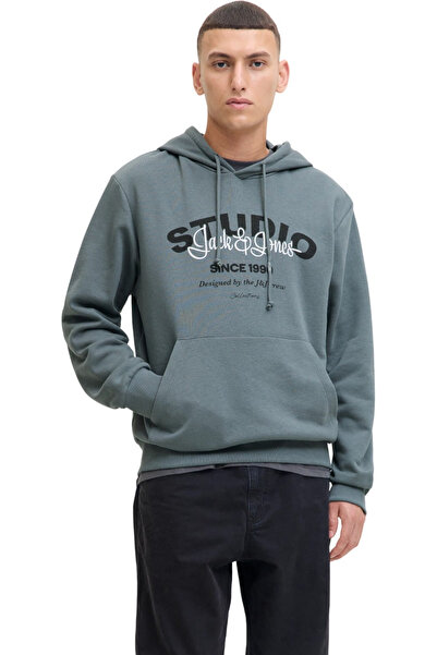 Jack & Jones JACK &JONES Yuki Sweat Hood BF sweatshirt - 12278611-Stormy Weather