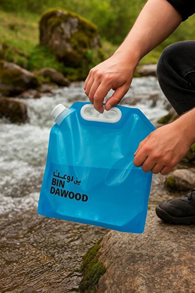 B&D Collapsible Portable Water Container, 5L, Blue, Outdoor Camping Water Sto...
