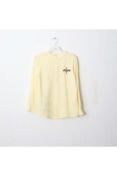 NANİCA قميص SARI للأولاد ذو ياقة رسمية مطبوع من عمر 6-16 سنة