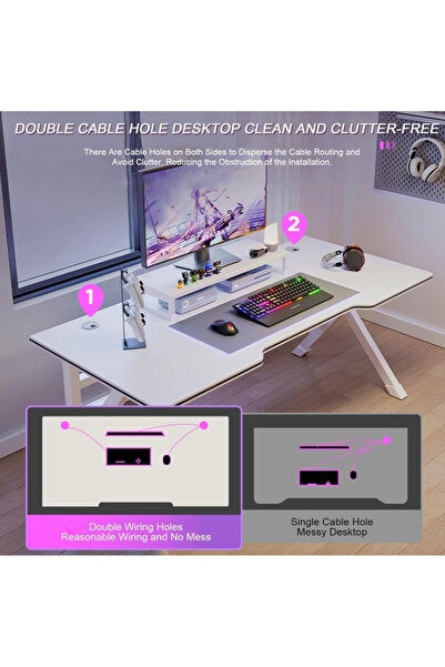 HayaBazaar Gaming Desktop Computer Desk,Home Office Desk,Versatile Gaming and Study Solution