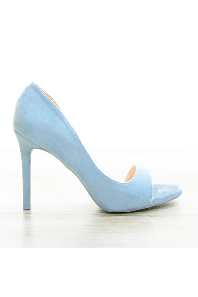 Elis Fashion Women's blue cutout shoes with 10 cm heel #7112