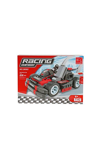 hak-iş oyuncak Racing Championship 218 Piece Red Racing Car Building Block Set