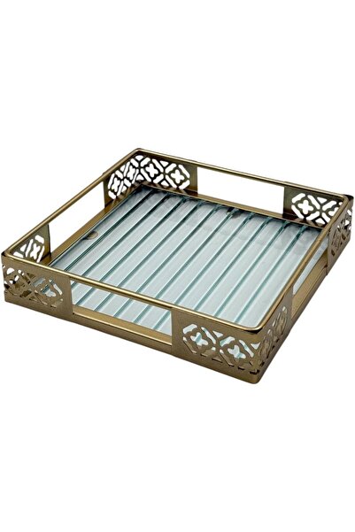 B&D Decorative Gold Serving Tray