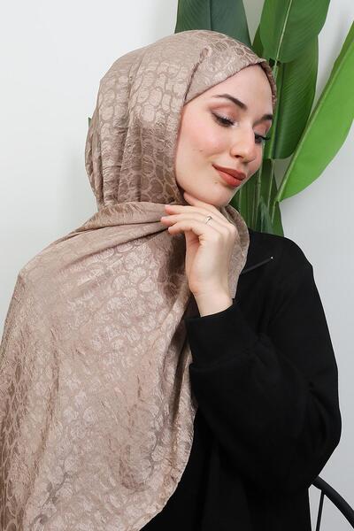 GİYZAMİLA Halka Aerobin Shawl Mink
