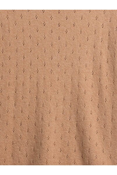 GAP Kız Çocuk Kahverengi CashSoft Relaxed Pointelle Kazak