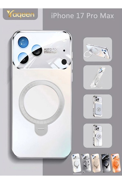 yaqeen iPhone 17 Pro Max Case 360°Rotating Magnetic Bracket Protective Cover,Military-Grade Drop Protection