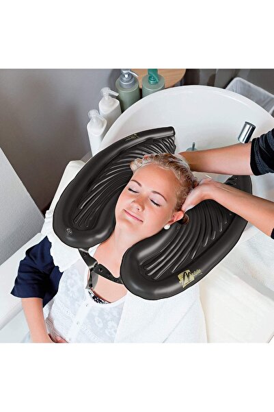 genernic Chrome Cherry Mobile Salon Inflatable Basin for Washing Hair at Home (2 Count, Black)