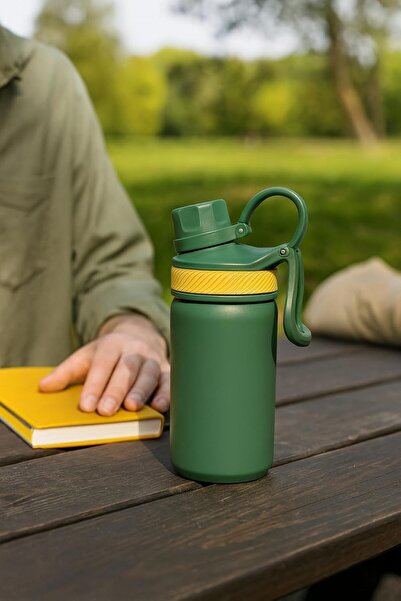 B&D Vacuum Sports Bottle 355 ml Stainless Steel Green with Handle (Insulated)