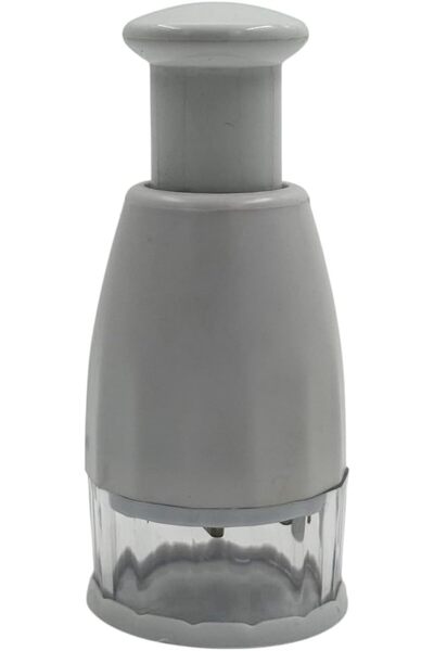 B&D Manual Vegetable Chopper 10 cm, Gray Plastic with Transparent Base
