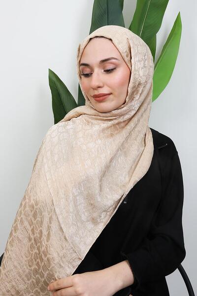 GİYZAMİLA Halka Aerobin Shawl Milk Coffee