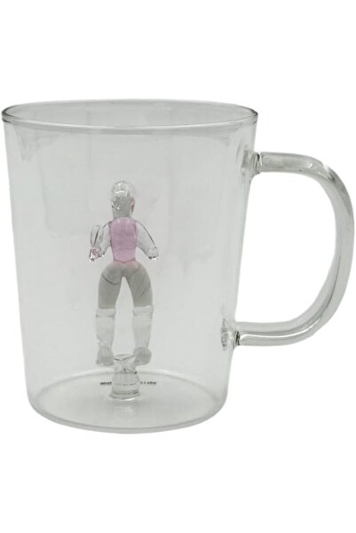 B&D Glass Mug with Decorative Figurine, 400 ml, Single-Wall, Not Microwave Safe