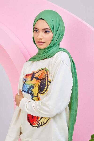 Levidor Light Green Olay Cotton Shawl