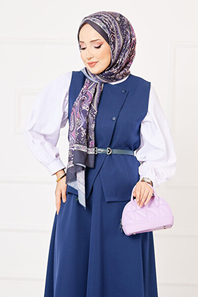 EBRUTESETTÜR Cross Buttoned Skirted Double Hijab Suit