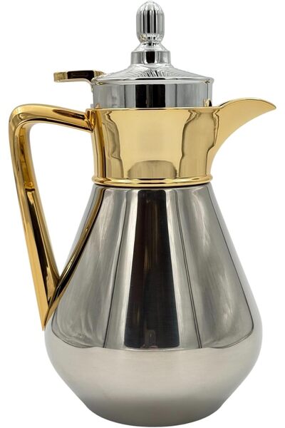 B&D Elegant Thermal Flask - banddtools, Silver & Gold Stainless Steel, 600 ml