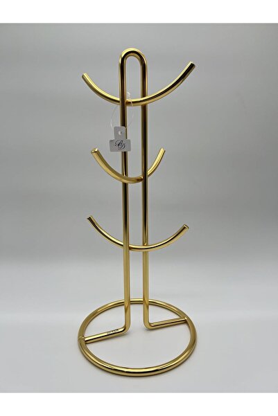 B&D Tree-design coffee cup holder with 6 hooks, gold metal, modern design