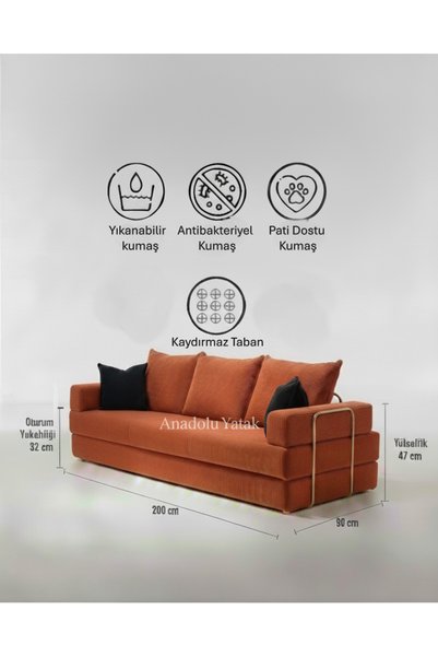 NWİN HOME Pufi Lüx Çok Finksiyonlu Ortopedik Sünger Kanepe Minder Yatak Modern Koltuk Minder Oyun Alanı 90*200