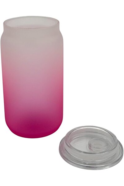 B&D banddtools Glass Cup with Lid, 480 ml, Gradient Pink, Single-Wall