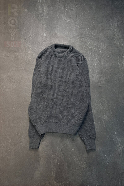 ROY501 Men's Crew Neck Sweater Winter Thick Knitwear Sweater Crew Neck Sweater Men